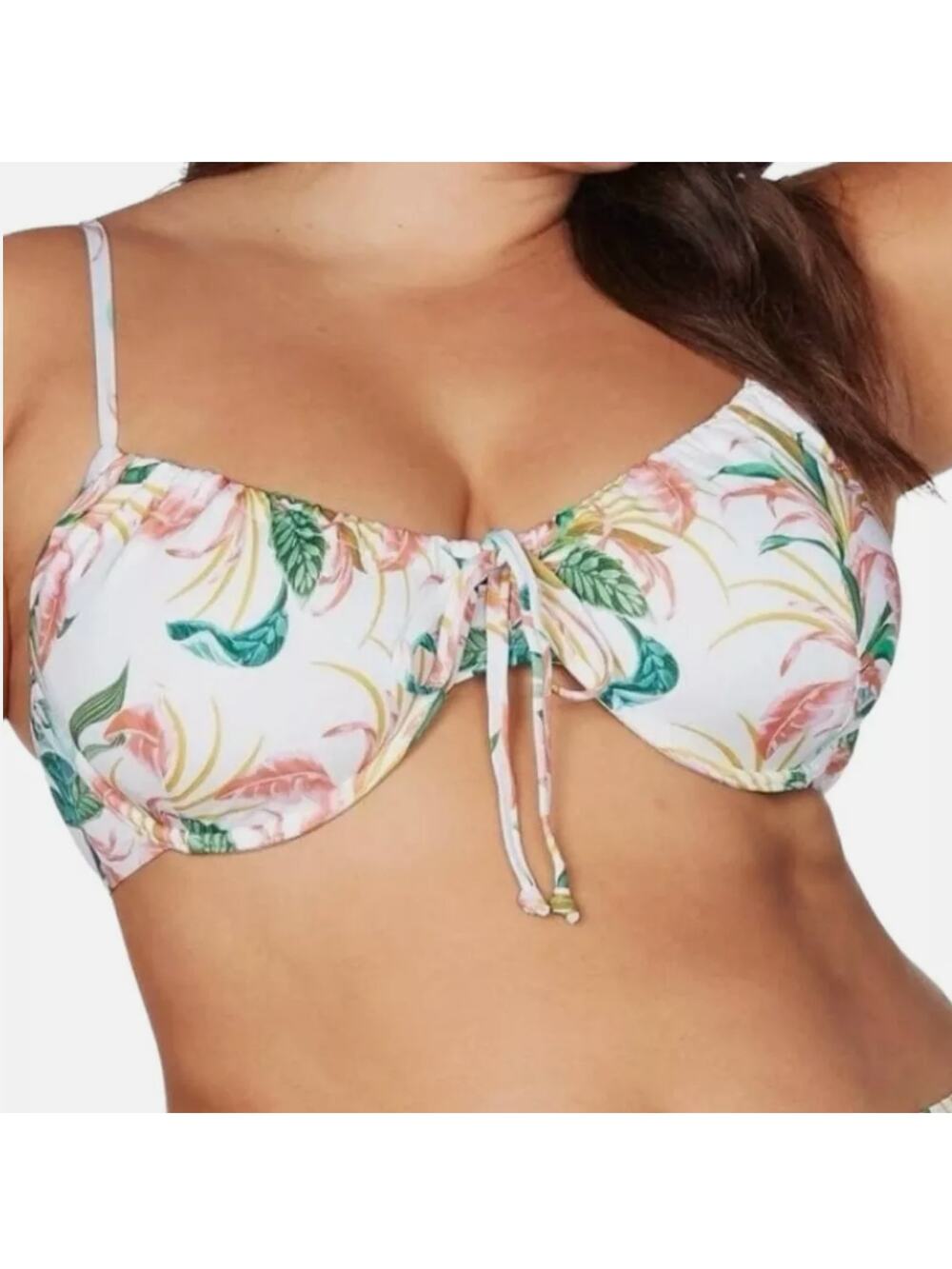 Artesands April Spritz White Degas Bikini Top PLUS US 20+ Cup D/DD MSRP $95 NEW